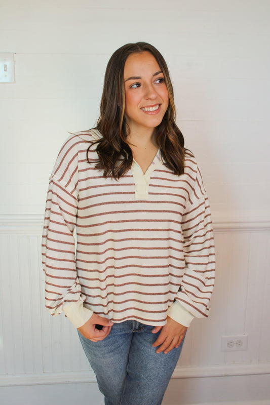 Striped Collared Top