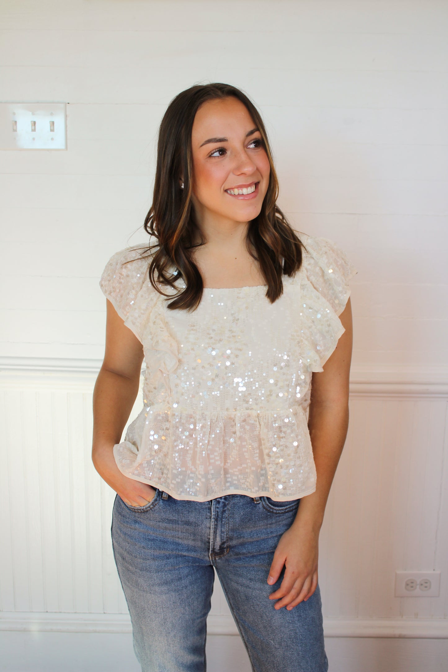 Sparkle Peplum Top