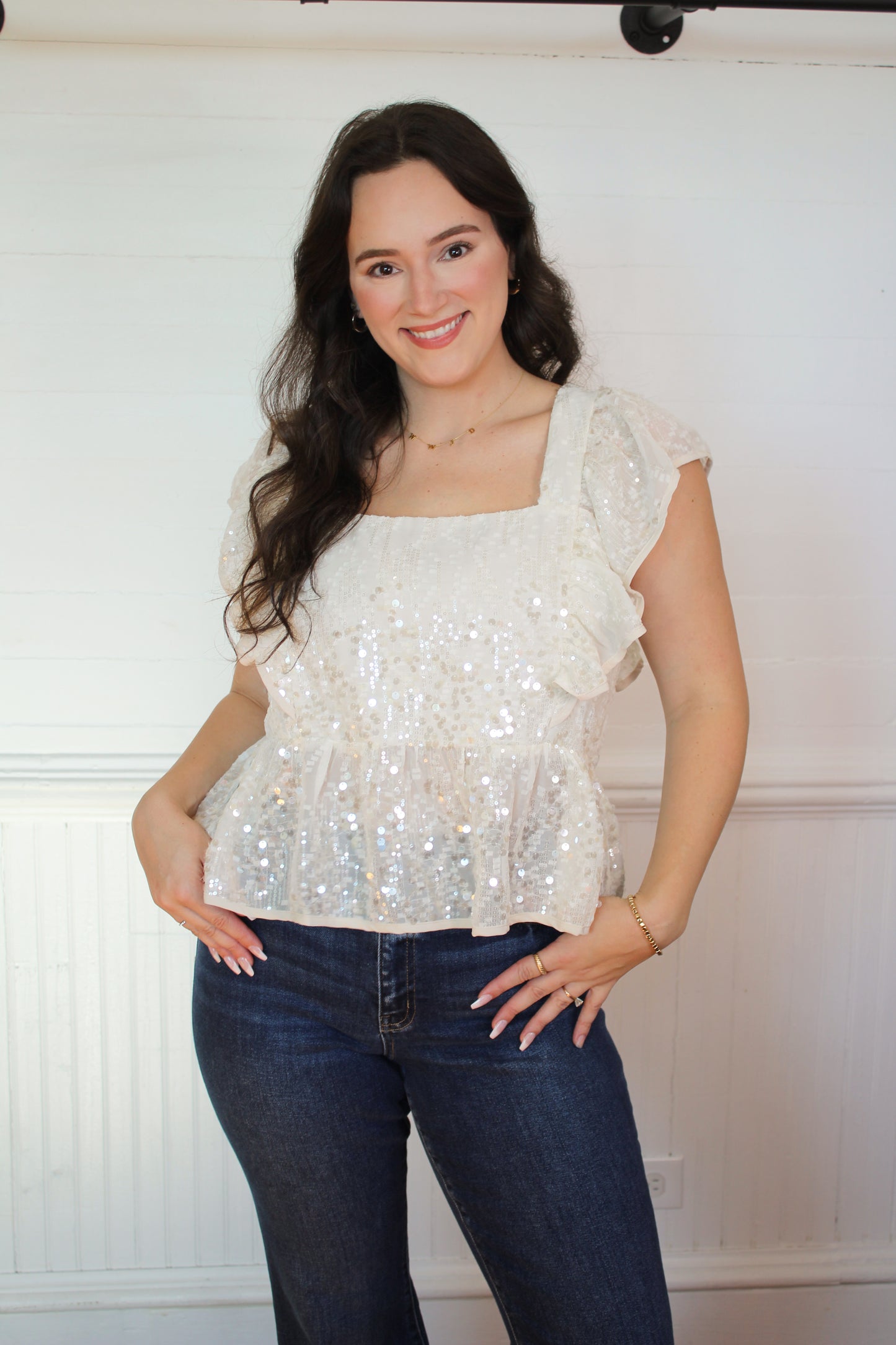 Sparkle Peplum Top