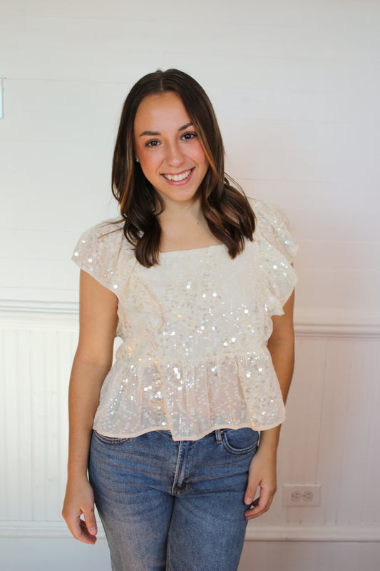 Sparkle Peplum Top