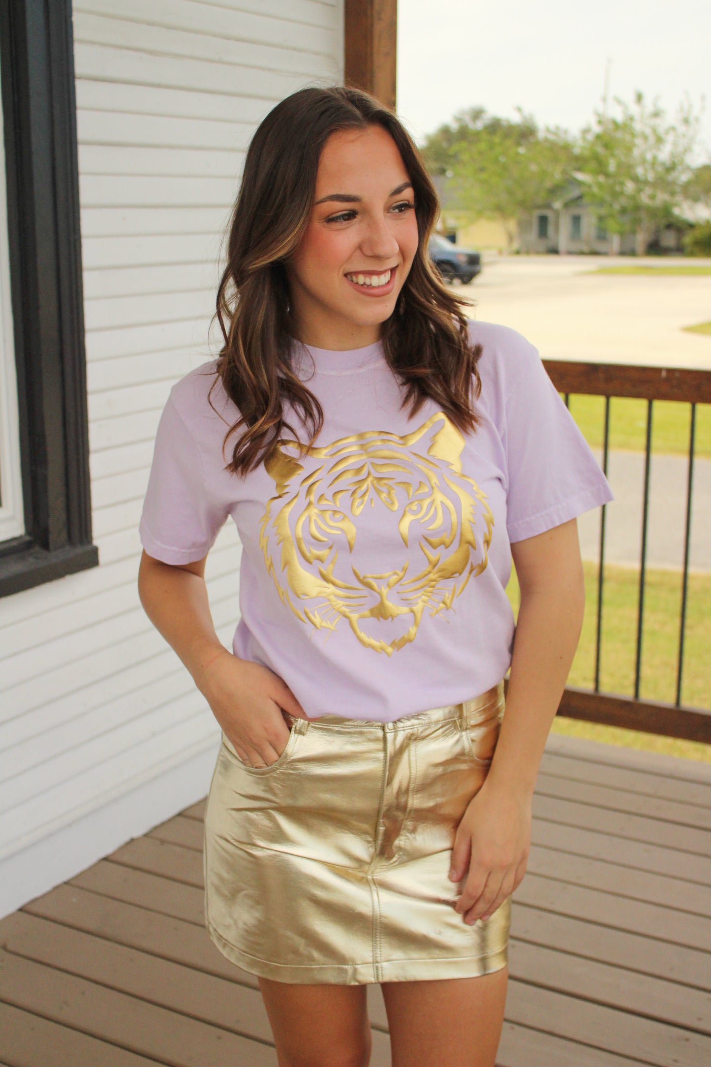 Gold Puff Tiger Tee