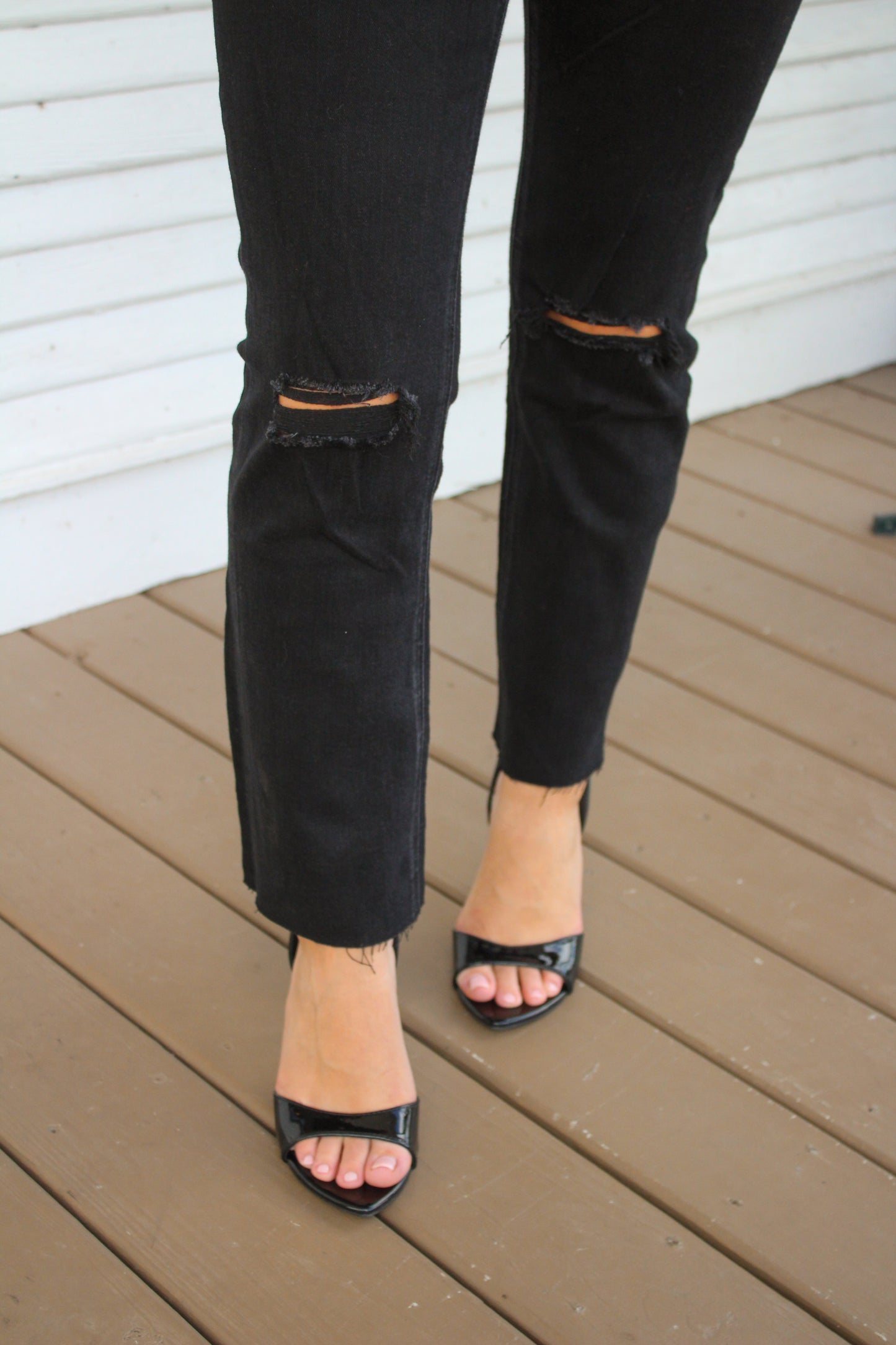 Black Slim Straight Denim