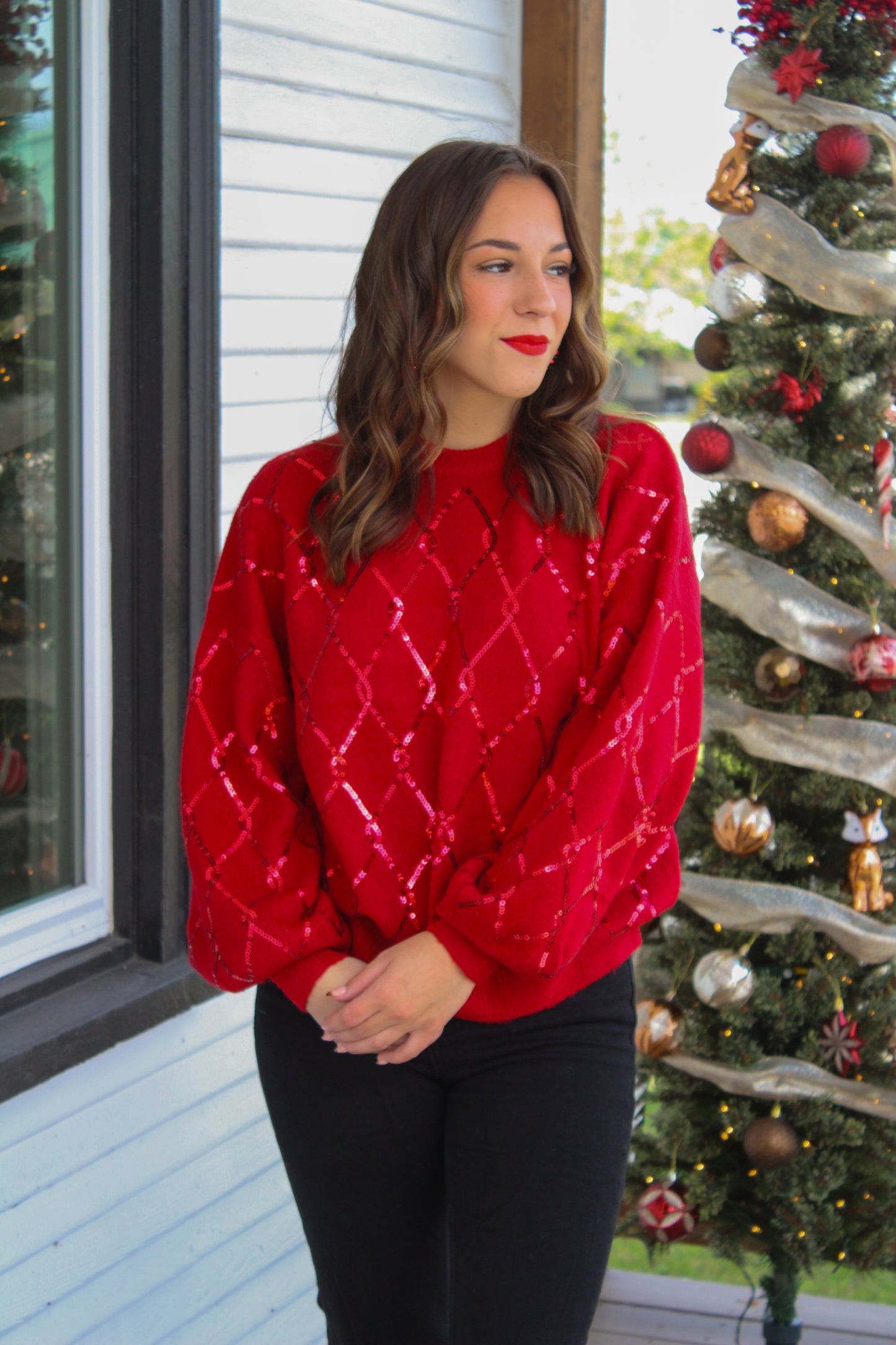 Diamond Sequin Sweater