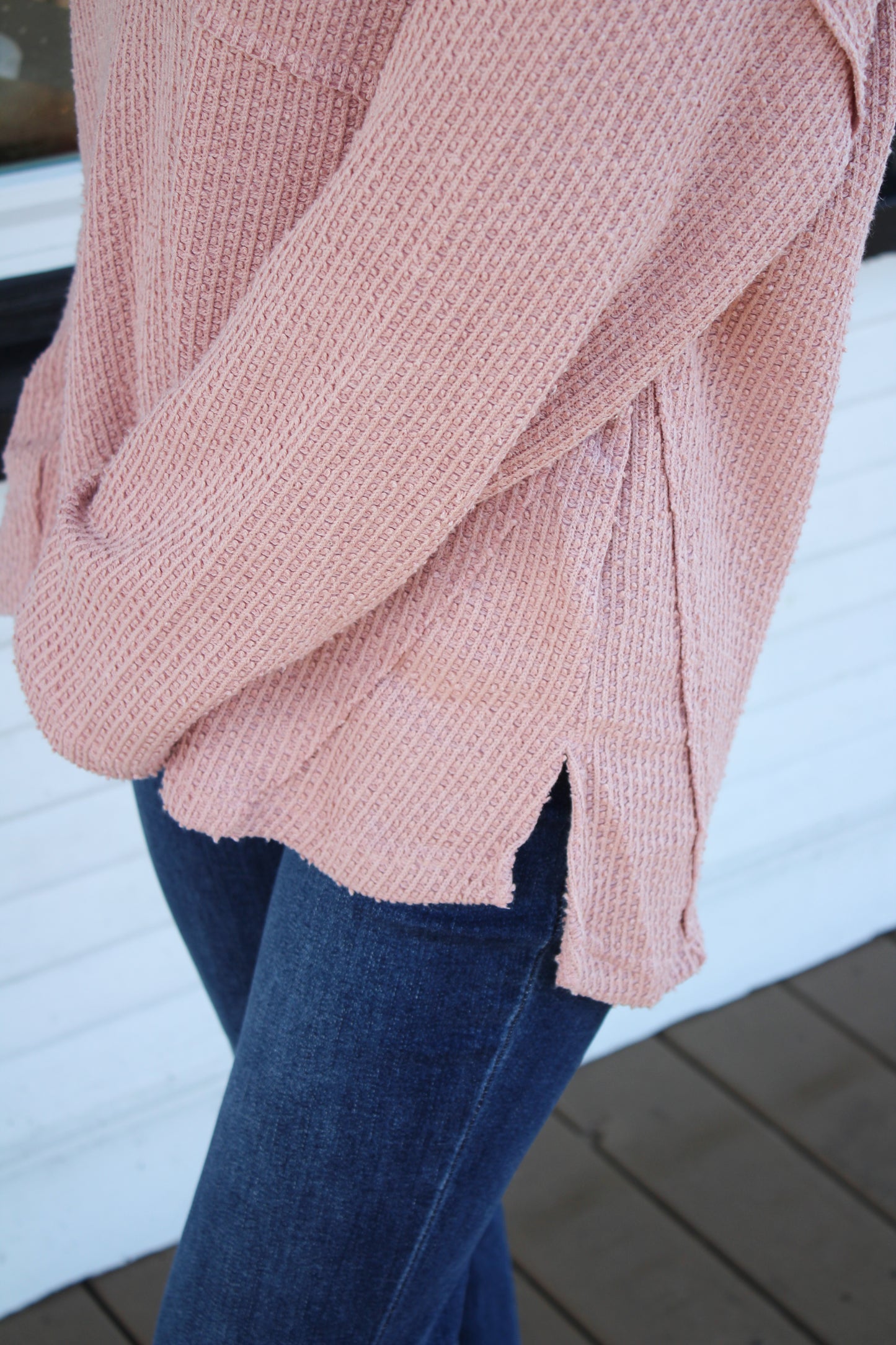 Blushing Henley Top