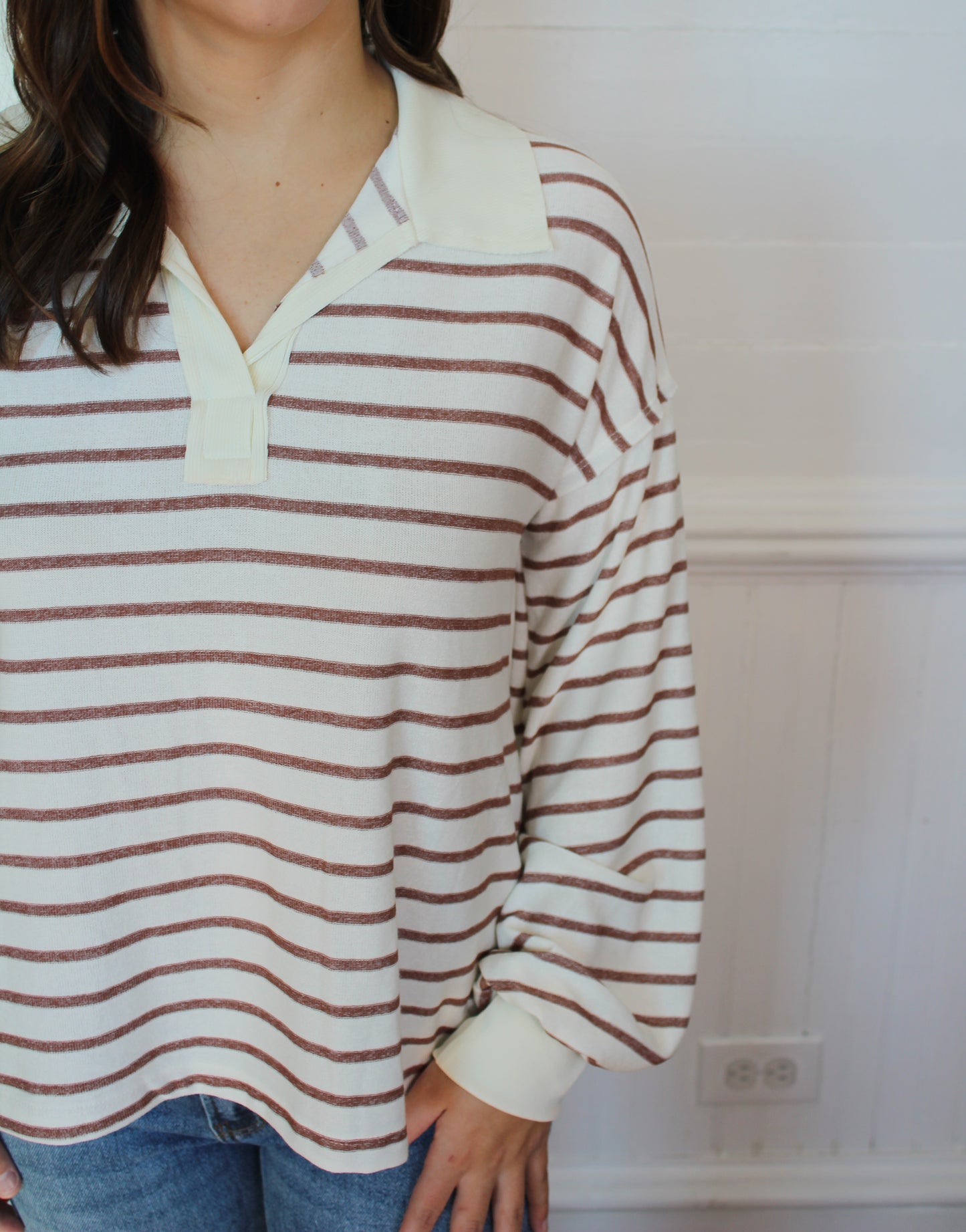 Striped Collared Top