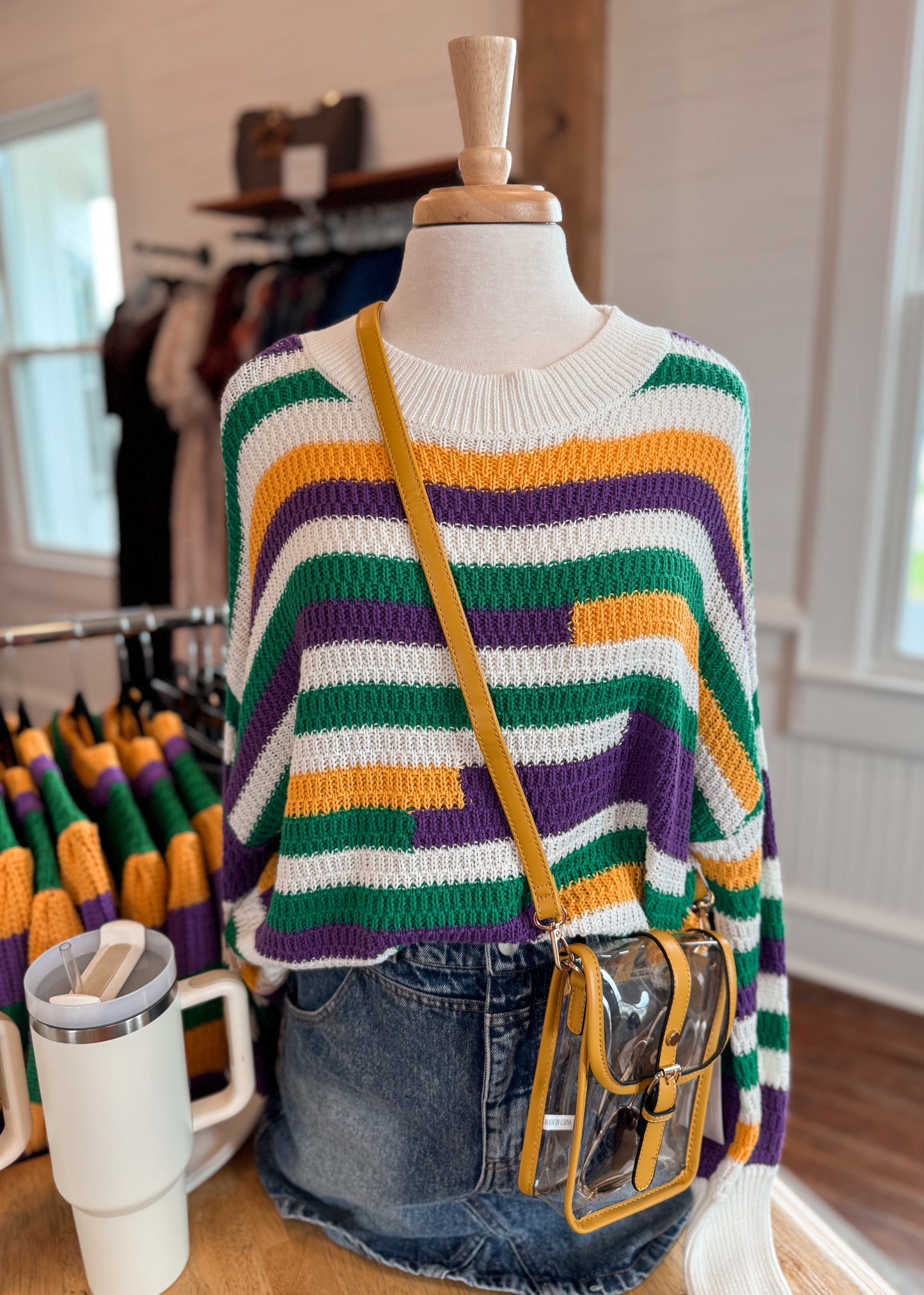 Krewe Striped Sweater