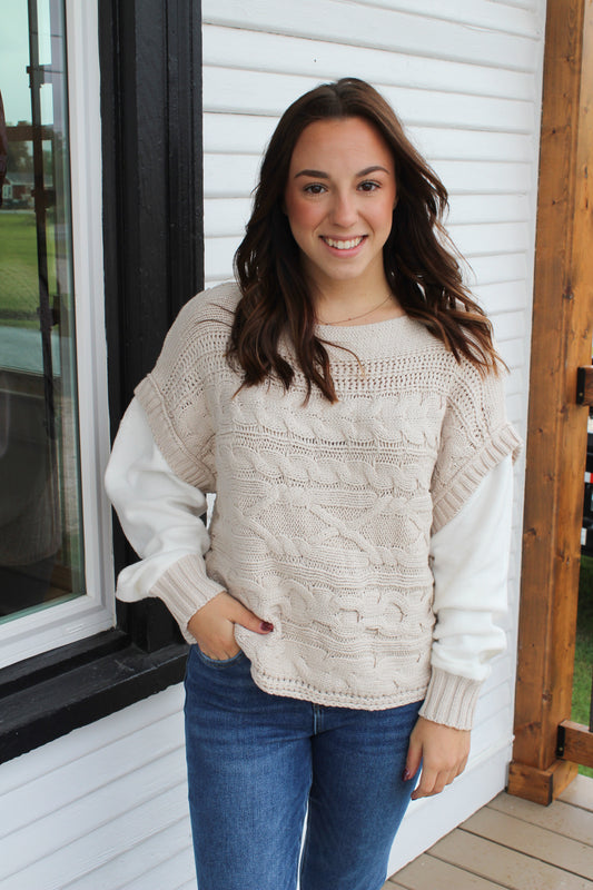 Cable & Sleeve Sweater
