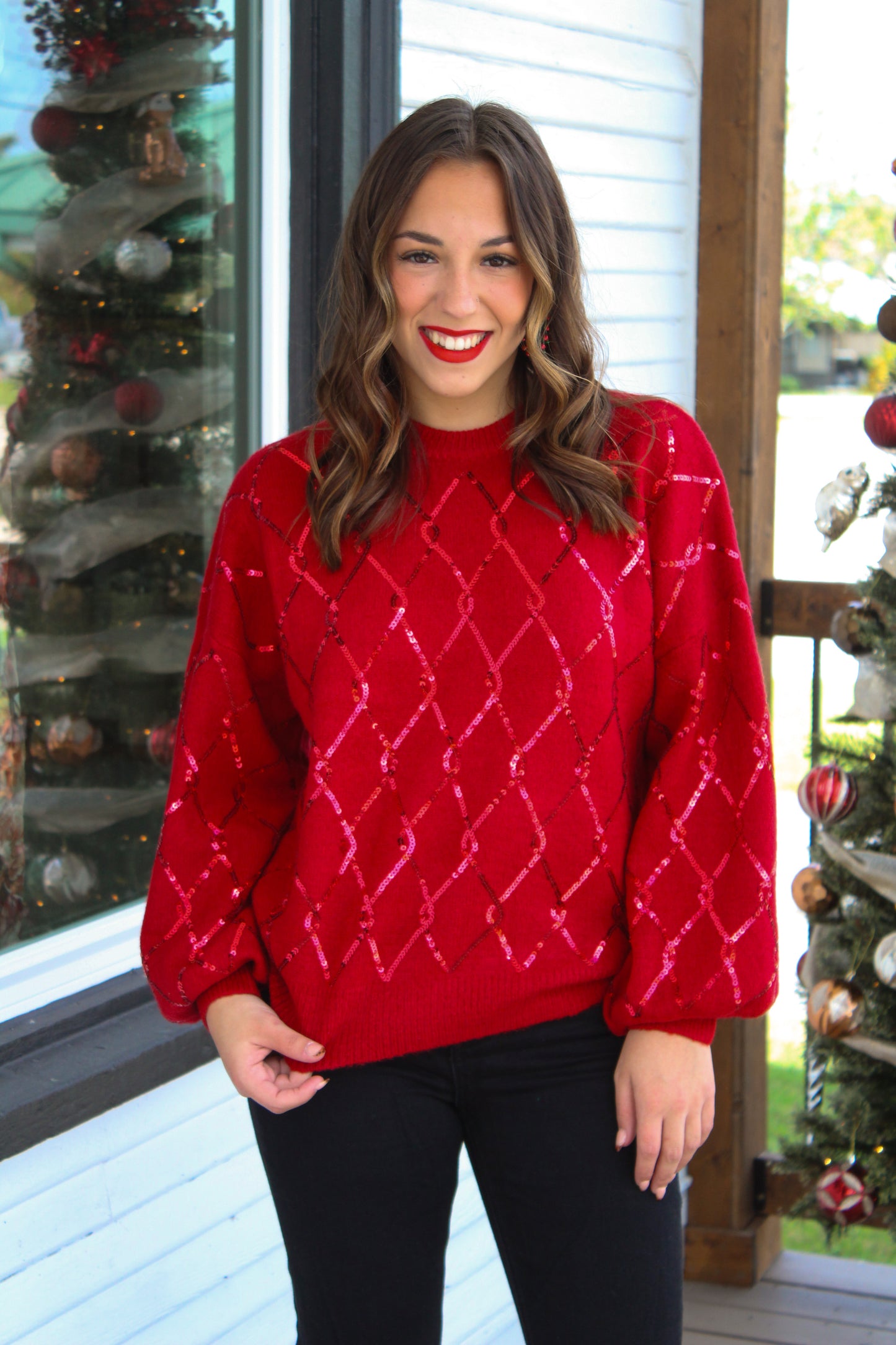 Diamond Sequin Sweater