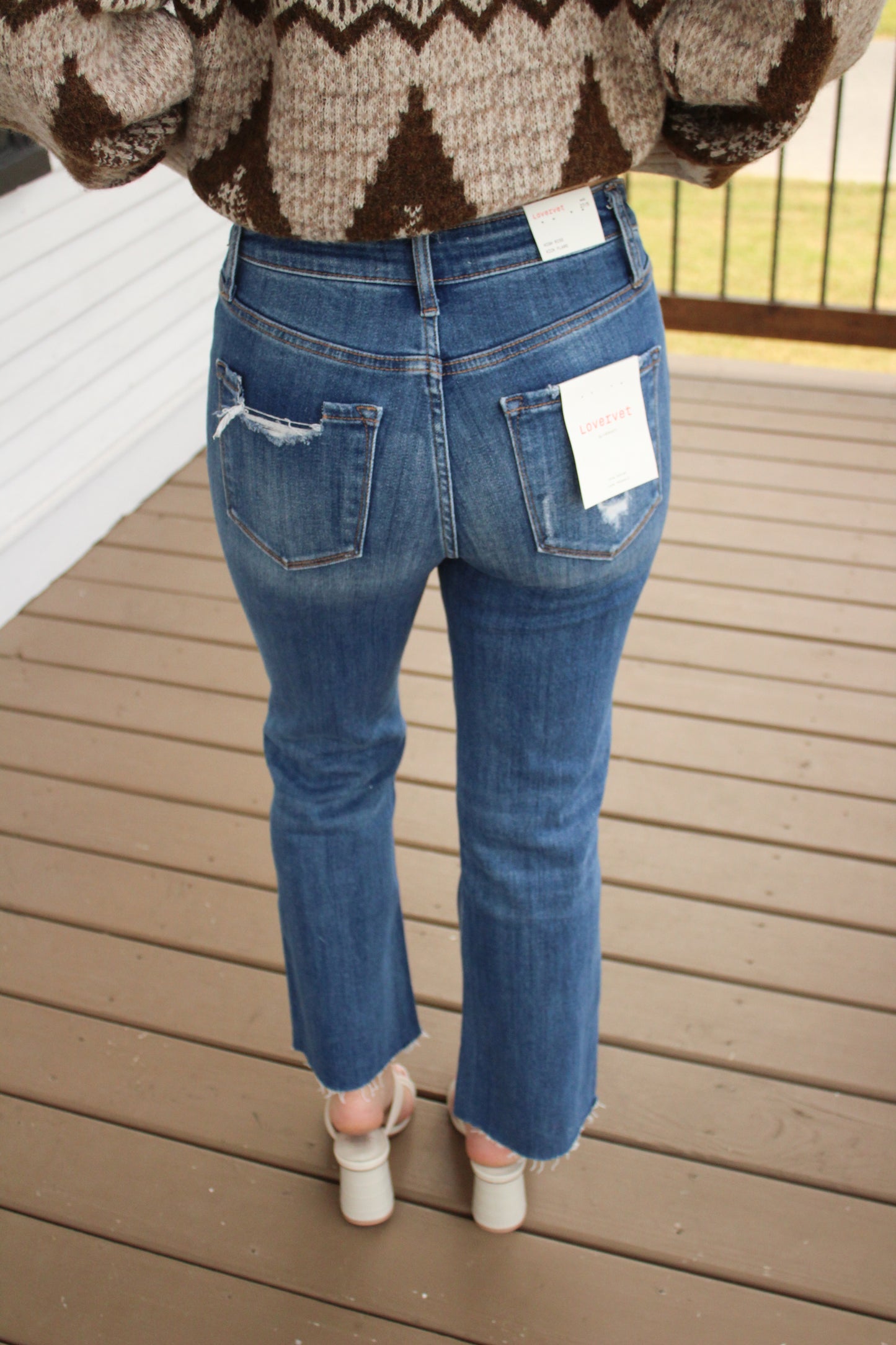 Cropped Kick Flare Denim