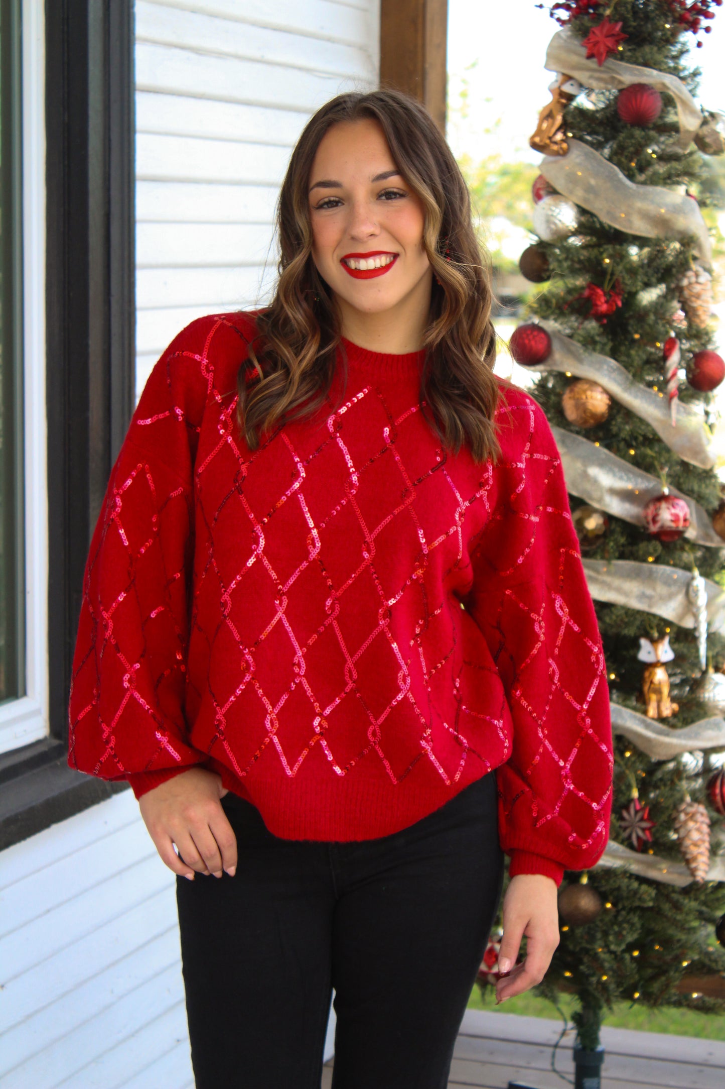 Diamond Sequin Sweater