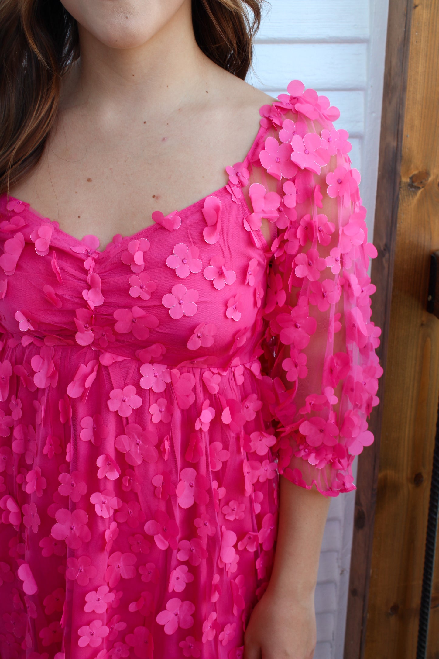 Fuchsia Florals Dress