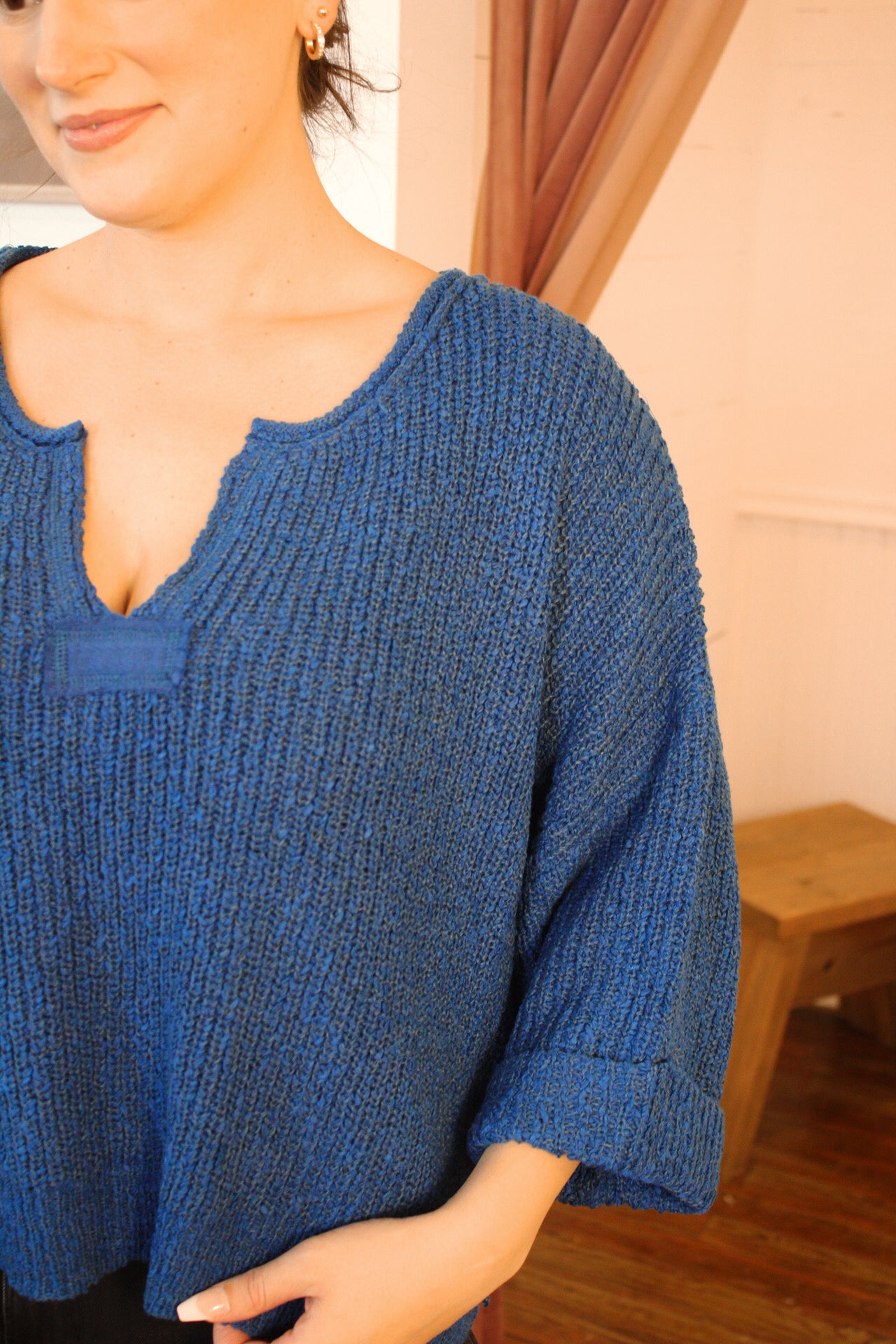 Front Patch Sweater Top