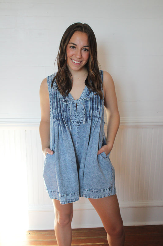 Pleated Romper