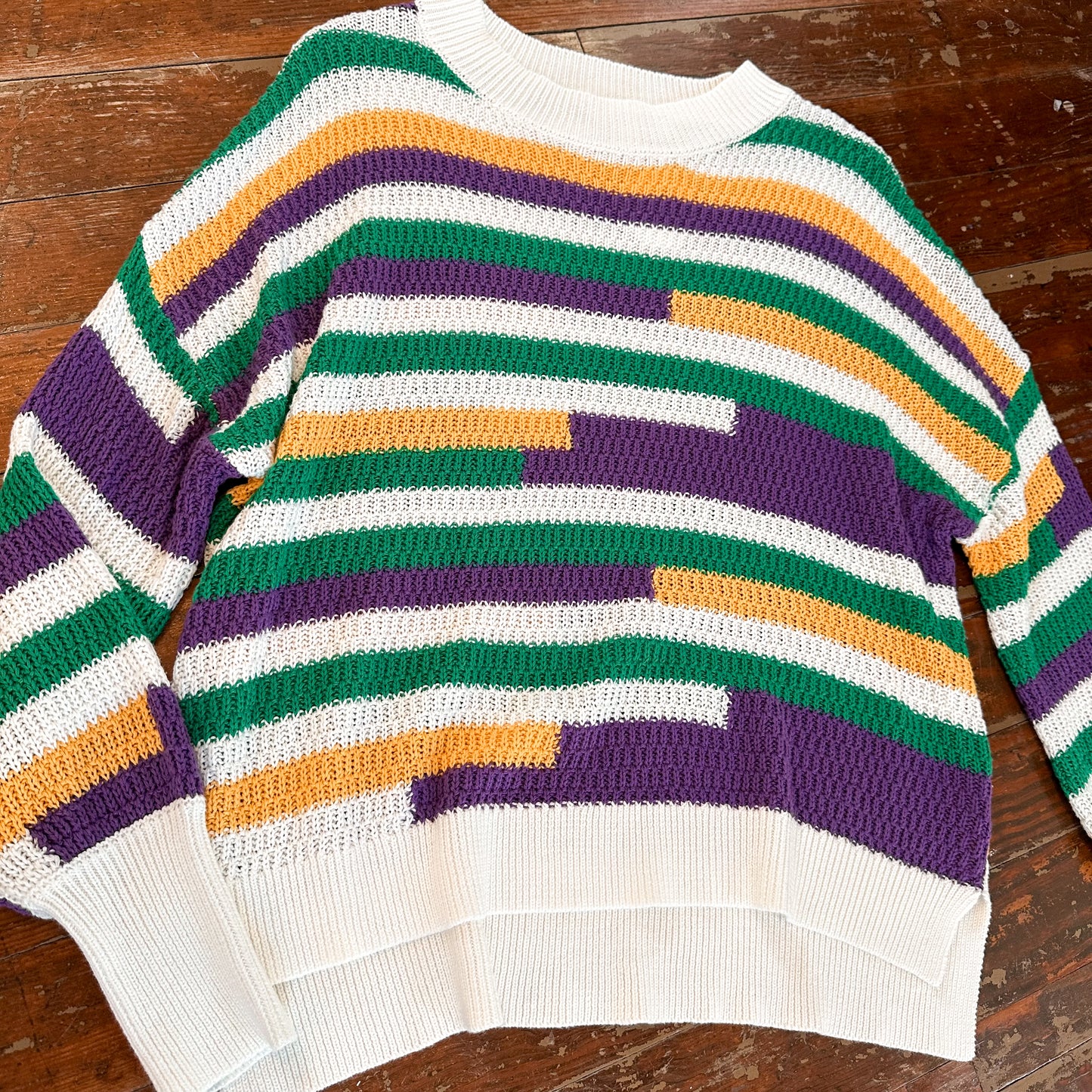 Krewe Striped Sweater