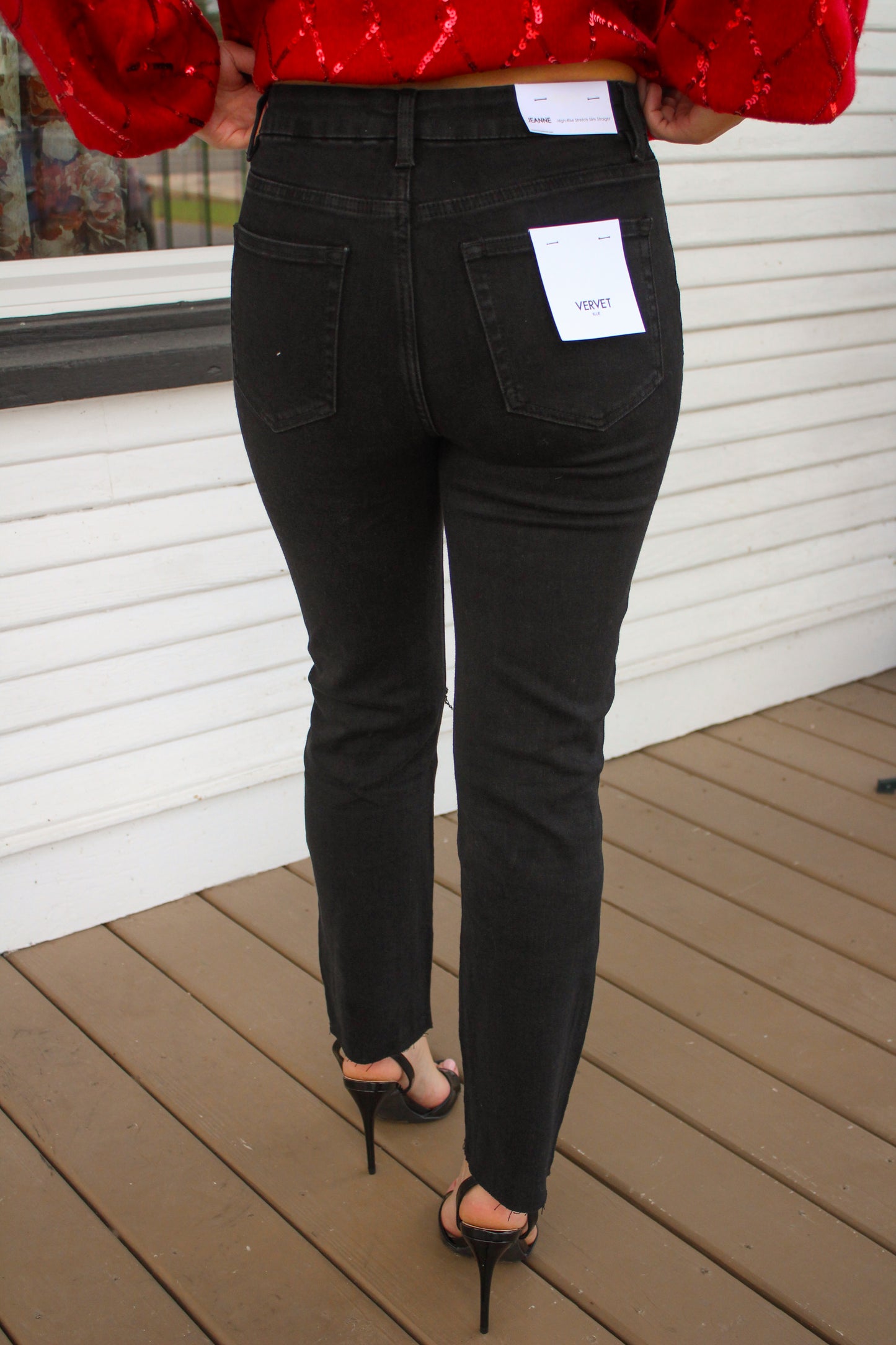 Black Slim Straight Denim