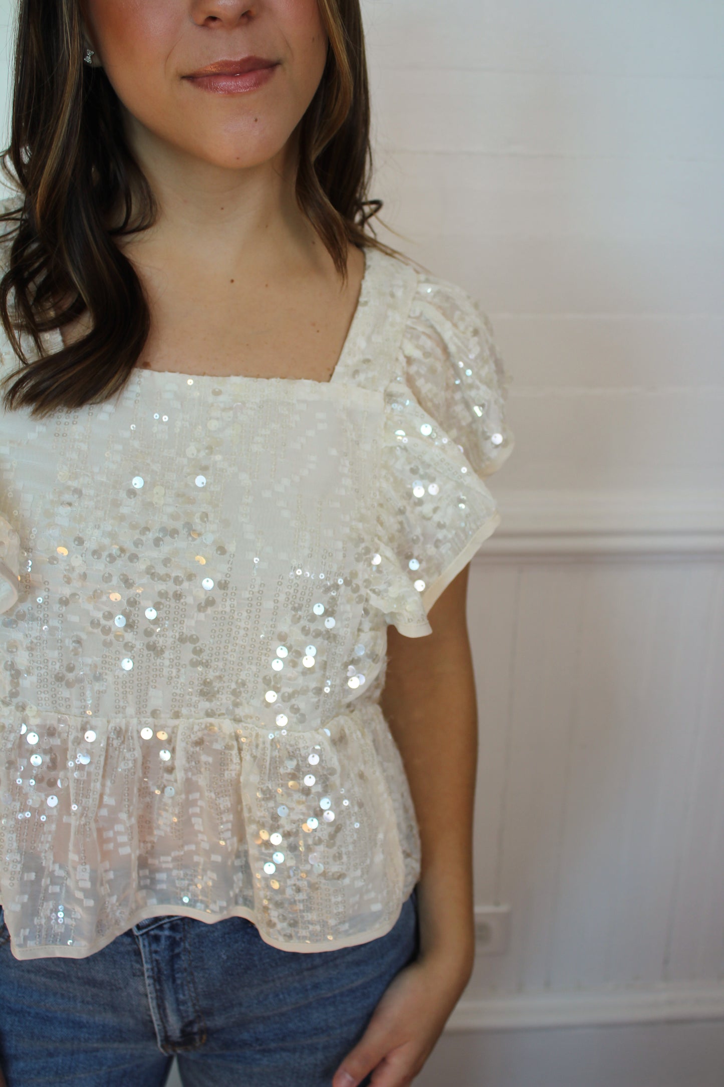 Sparkle Peplum Top