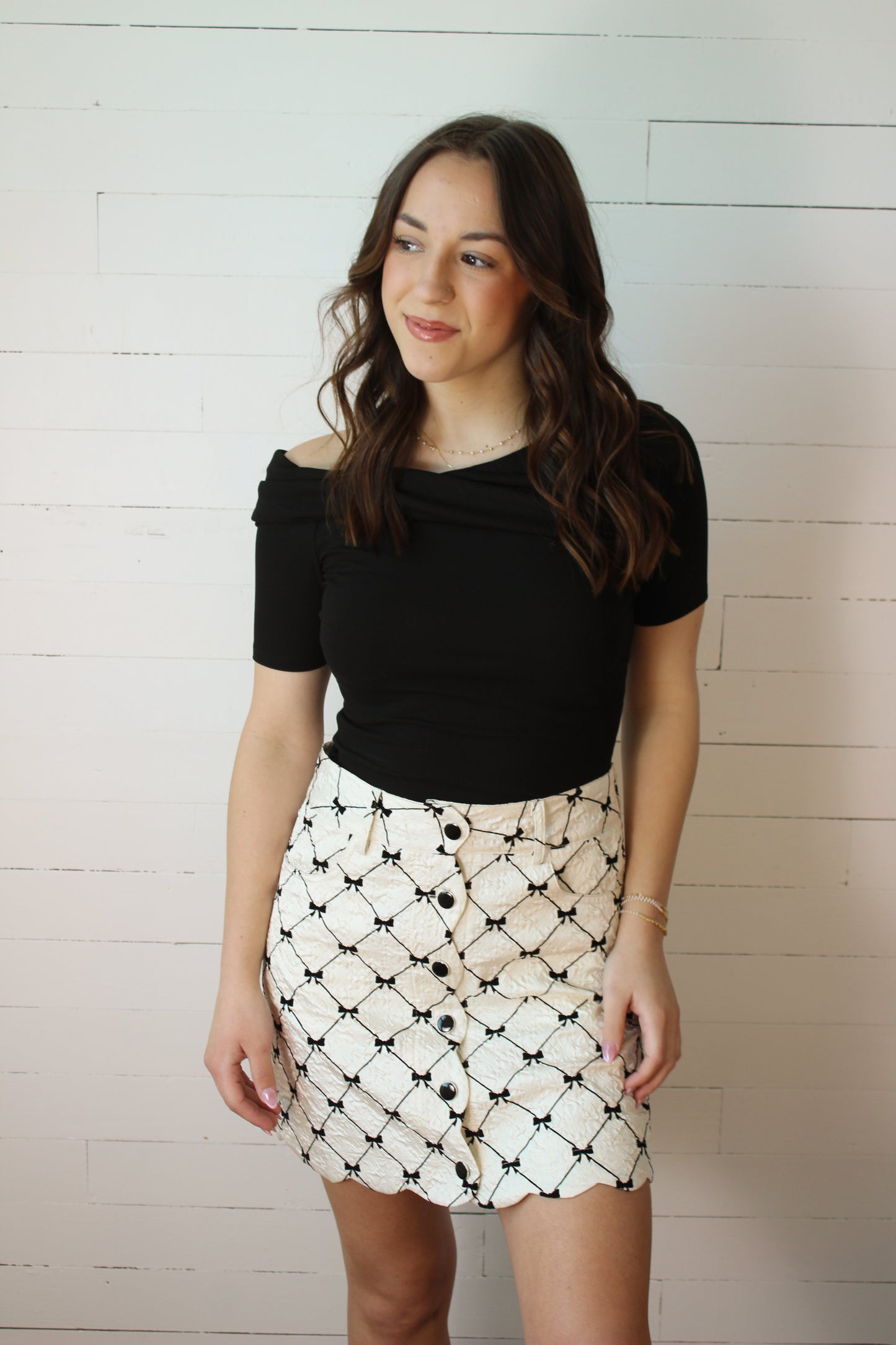 Bow Scalloped Skirt