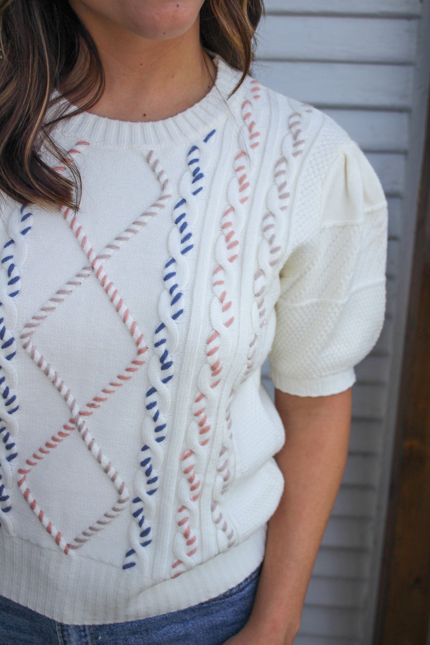 Stitched Sweater Top