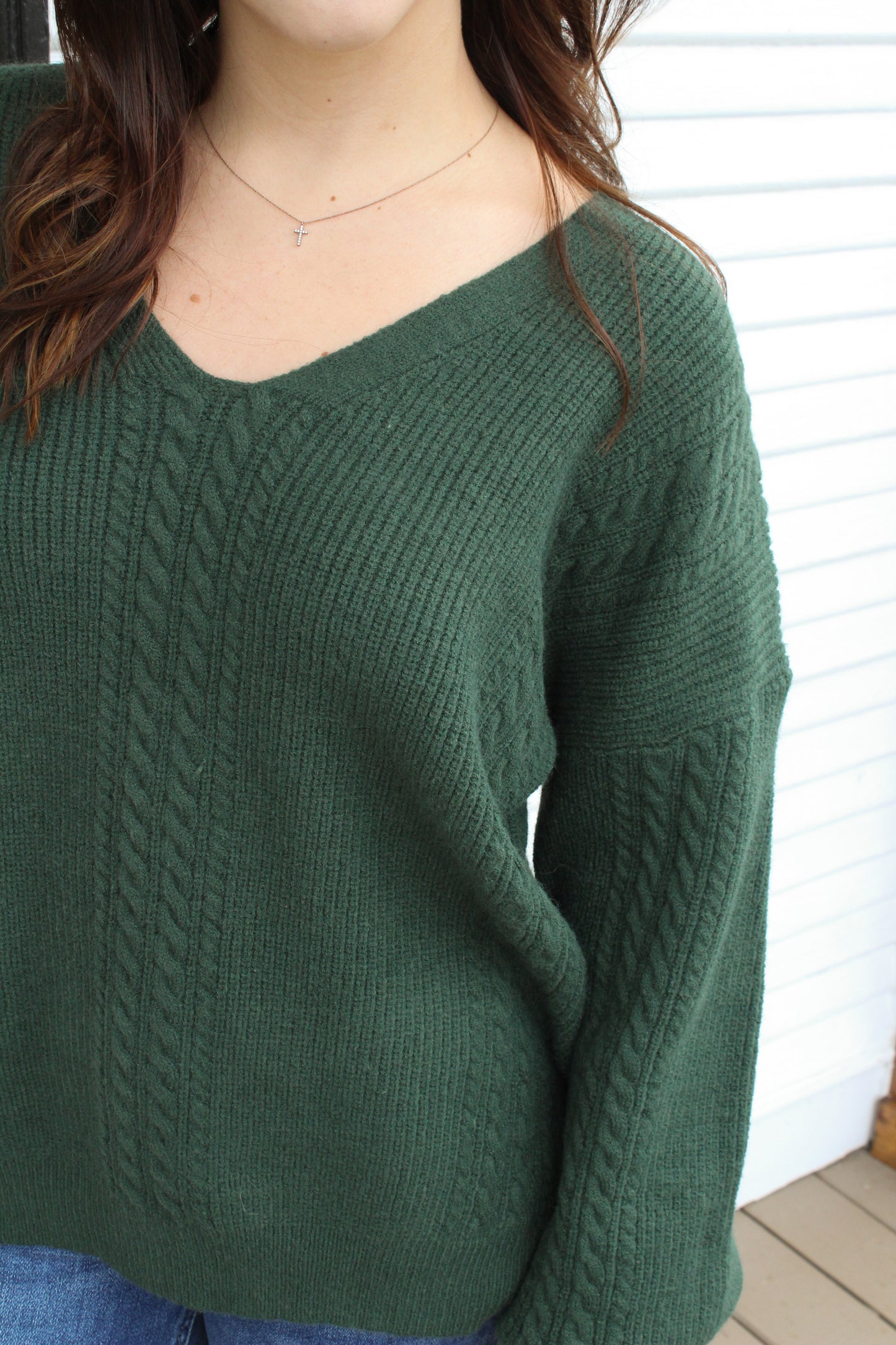 Teal Braided Sweater